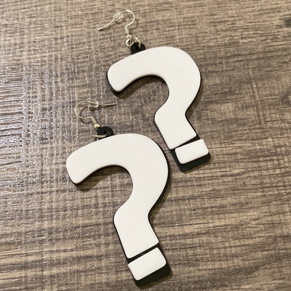 Question Mark Earrings - Picture 2 of 3